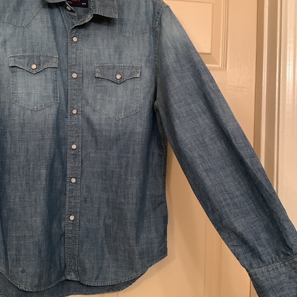 American Eagle Western Snapbuttons 100% Cotton Ombré Vintage Slim size M - Picture 5 of 8